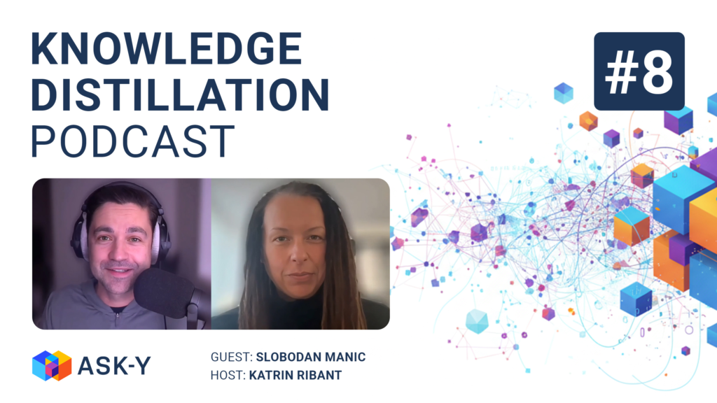 Knowledge Distillation Podcast episode 8 cover featuring host Katrin Ribant and Sani Manić discussing web infrastructure, WordPress, and why the web is not ready for AI agents.