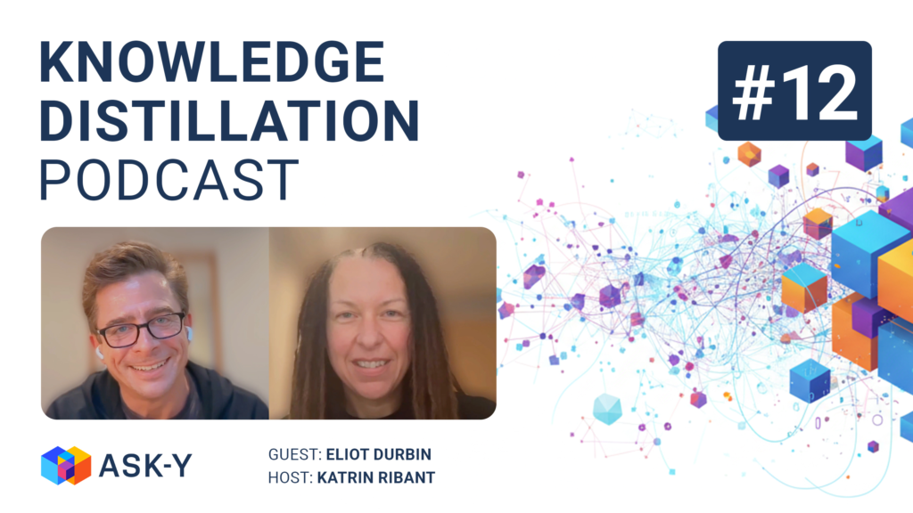 Knowledge Distillation Podcast episode 12 cover featuring host Katrin Ribant interviewing Eliot Durbin, General Partner at Boldstart Ventures, about the SaaS apocalypse narrative, inception-stage venture investing, and how AI is reshaping enterprise software and analytics roles.